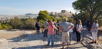 Blick vom Filopappou Hügel auf die Akropolis
