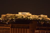 Akropolis in Athen bei Nacht