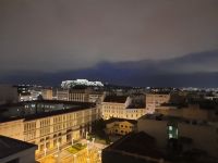 Morgenstimmung auf der Dachterrasse des Hotels 