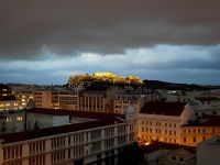 Morgenstimmung auf der Dachterrasse des Hotels 