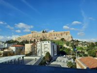Blick vom Akropolis-Museum zur Akropolis 
