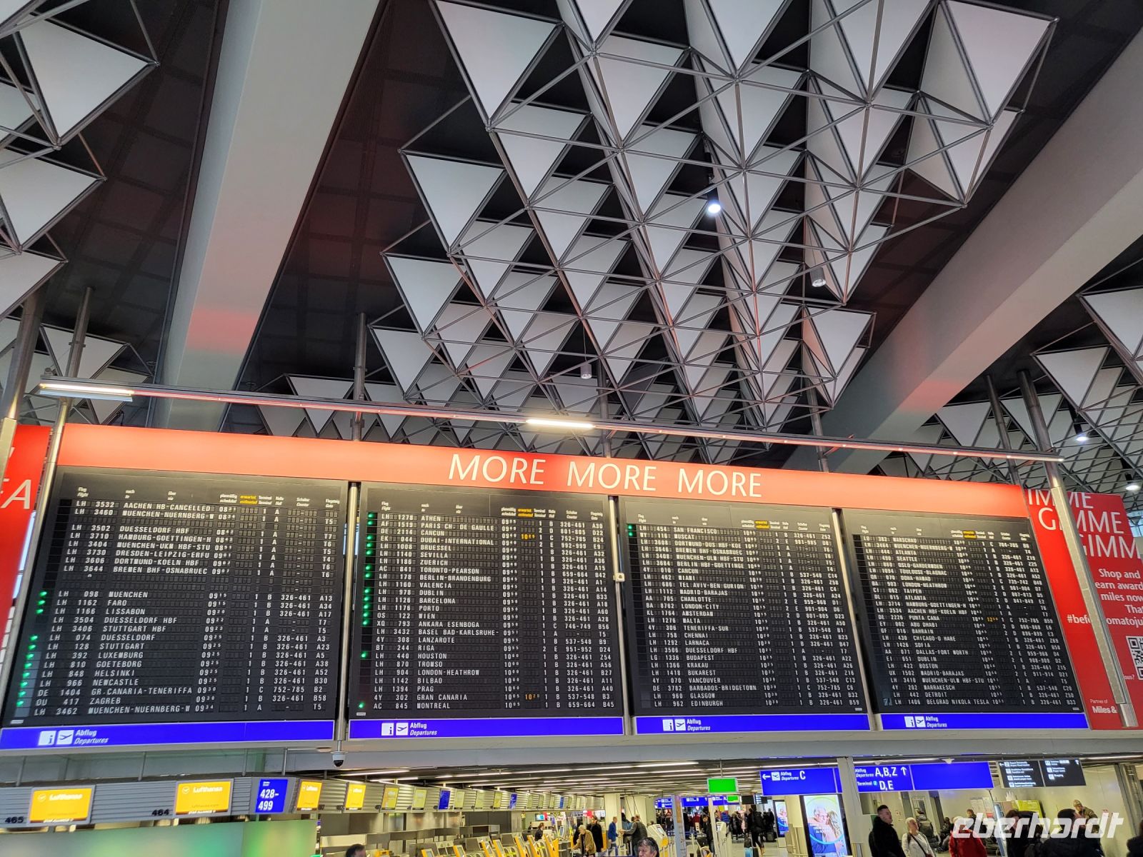 Terminal 1, Halle B, Abflug Frankfurt/Main
