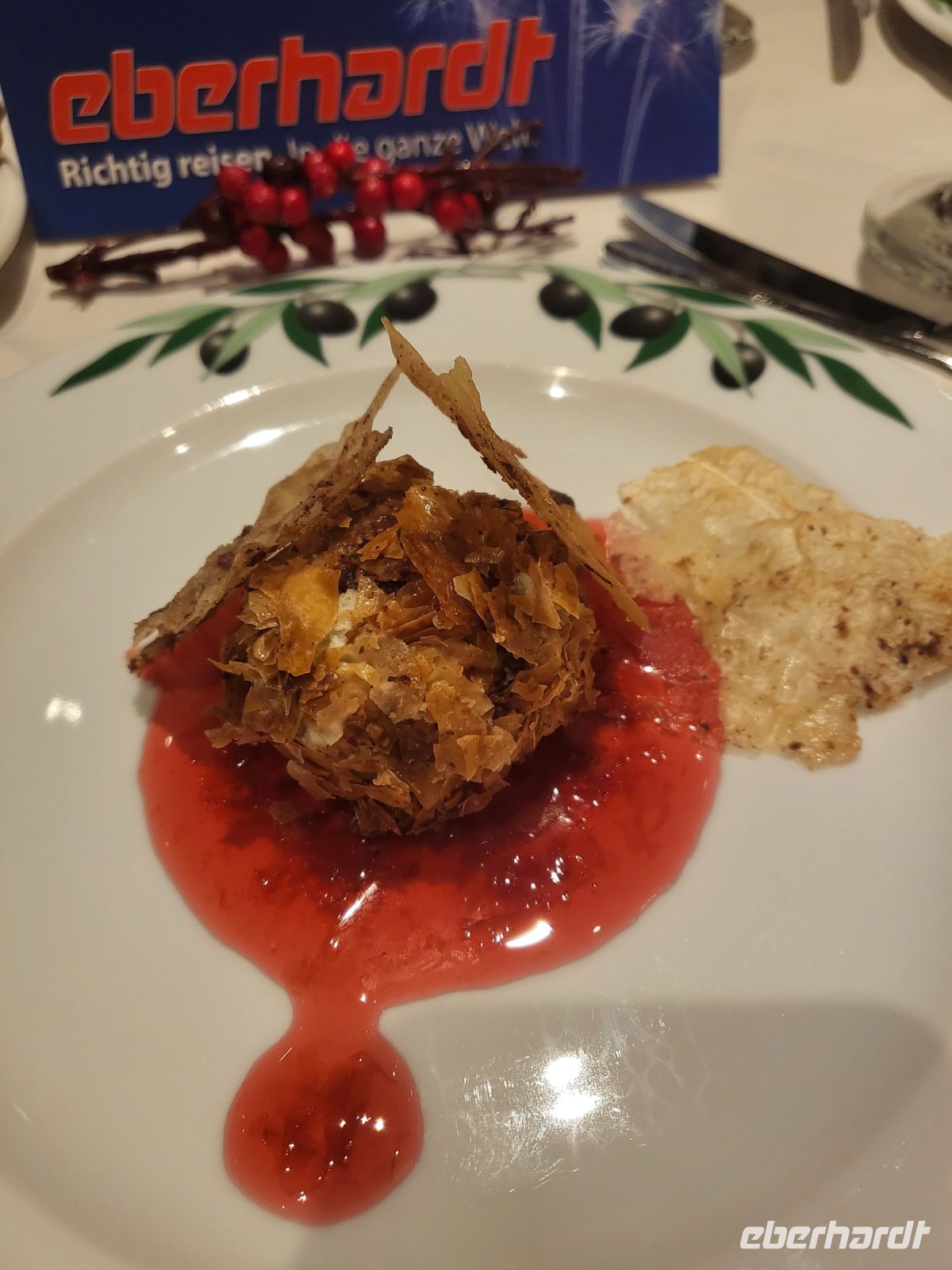 Auszug aus dem Gala-Dinner-Menü am Silvesterabend