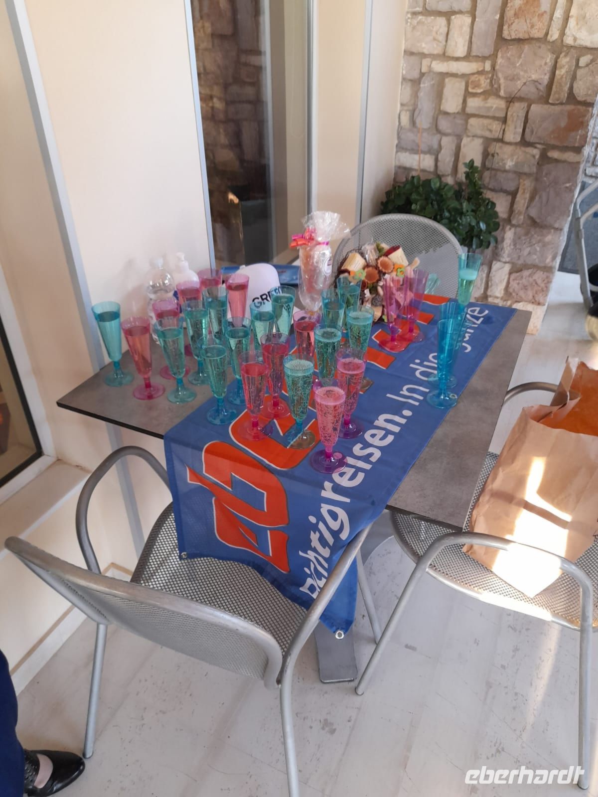 Abschiedstrunk in Kalamata...