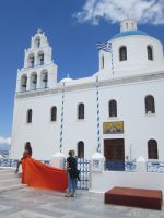 Fotosession vor der Agios Georgios Kirche in Oia