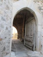 Tor und Tür zur ehemaligen Burg in Naxos Stadt