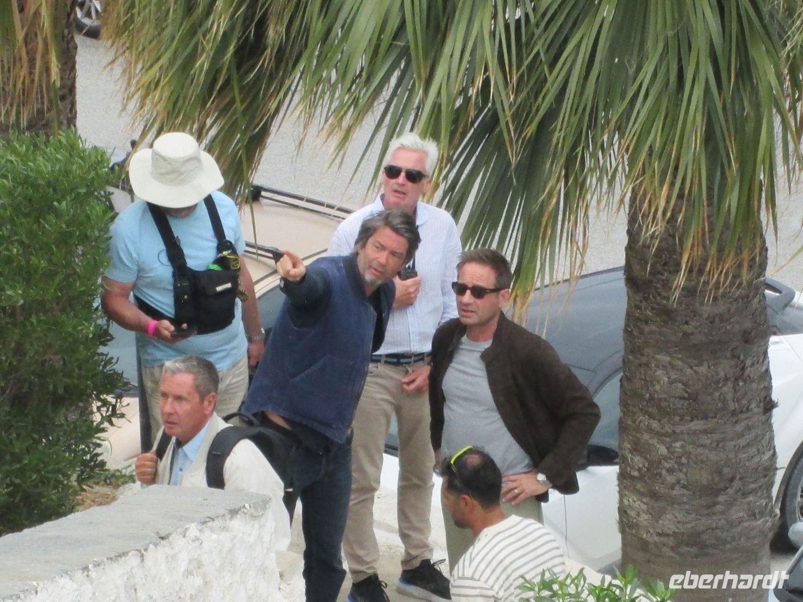 Live- Dreharbeiten in Parikia mit David Duchovny