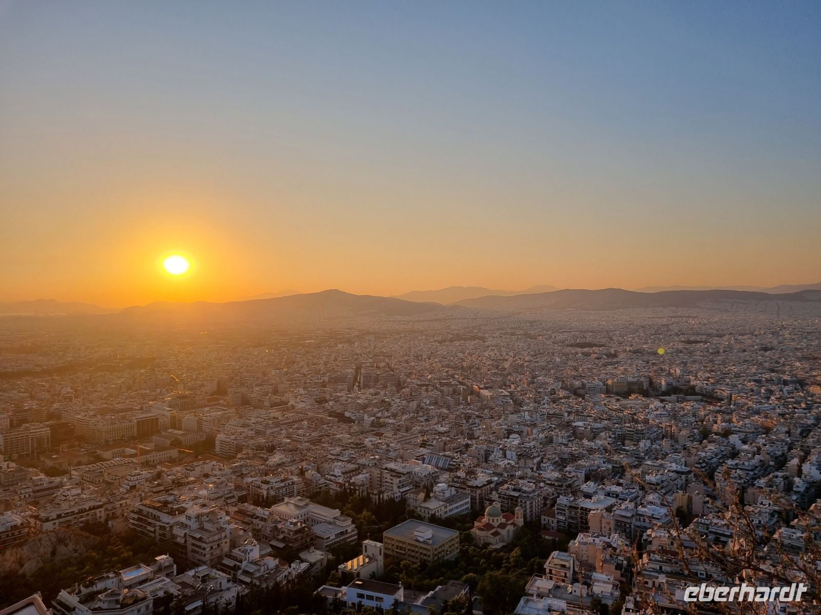 Athen - Sonnenuntergang auf dem Lykabettus-Hügel