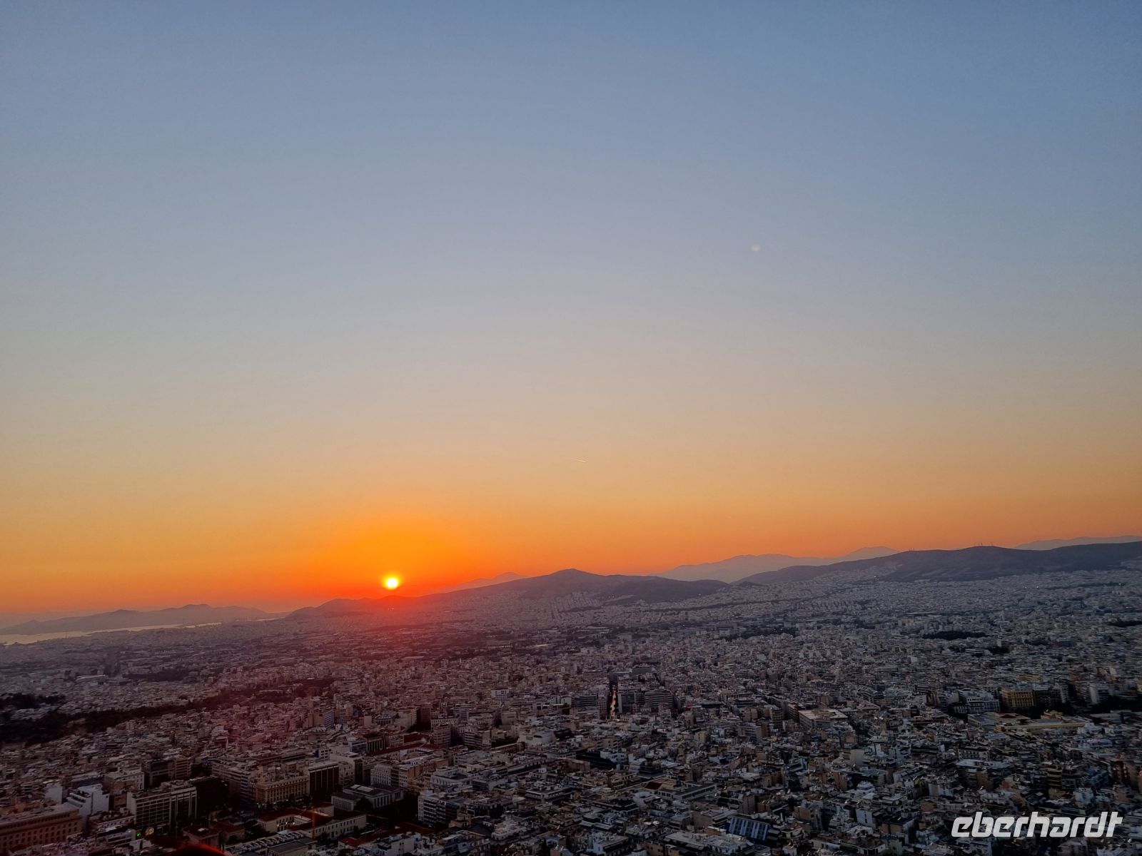 Athen - Sonnenuntergang auf dem Lykabettus-Hügel