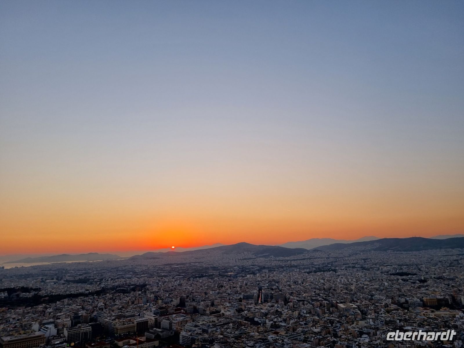 Athen - Sonnenuntergang auf dem Lykabettus-Hügel