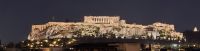 Athen: Blick von der Hoteldach-Terrasse zur Akropolis