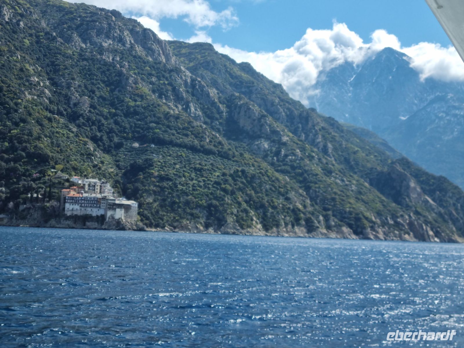Schifffahrt zum Berg Athos - Kloster Grigoriou mit Berg Athos
