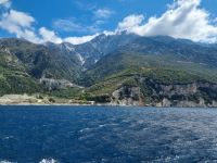 Schifffahrt zum Berg Athos - Kloster Agiou Pavlou mit Berg Athos