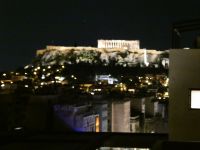 Athen Blick Abend Akropolis