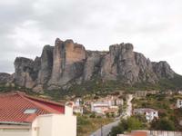 Die Meteorafelsen vom Hotel aus gesehen