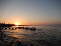 Sonnenuntergang vor dem Hotel