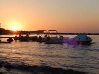 Sonnenuntergang vor dem Hotel