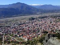 Blick von den Meteorafelsen auf Kalambaka