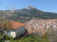 Lesbos, Blick über Agiassos zum Olympos
