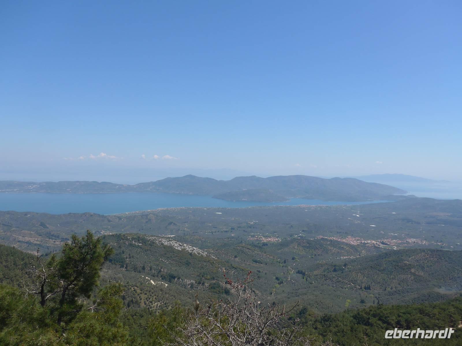 Lesbos, Panoramawanderung Golf von Gera