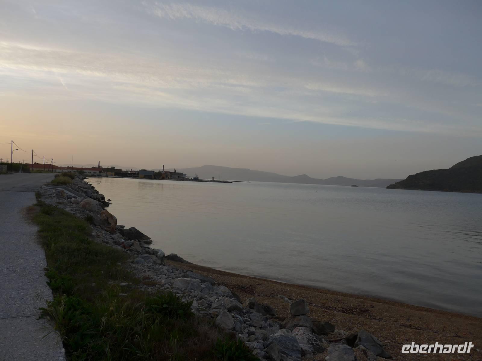 Lesbos, Abendstimmung am Golf von gera