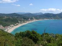 Korfu, Blick von  Afionas auf die Bucht von Agios Georgios