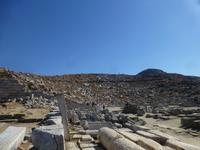 Blick auf Ausgrabungen von Delos