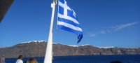 Santorini von der Fähre