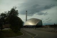 Glasgow Science Center - wenn man genau hinsieht, sieht man die schwarzen Striemen auf dem Dach: Es war in Glasgow im Sommer 2018 so heiß, dass der Klebstoff geschmolzen ist