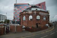 Ehemaliger Eingang zum mittlerweile geschlossenen Tunnel unter dem Clyde