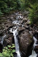 Braan River Wasserfall von Ossian's Hall aus gesehen