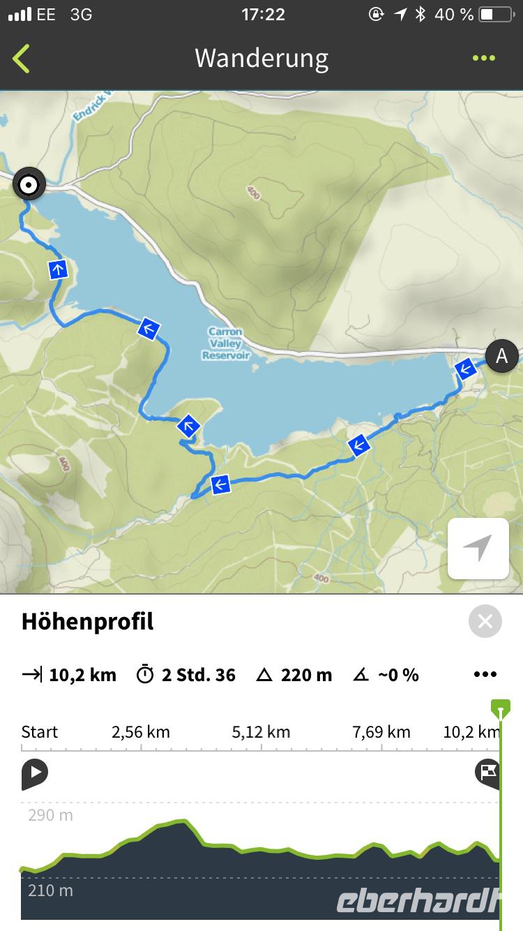 Wanderung Carron Valley Reservoir