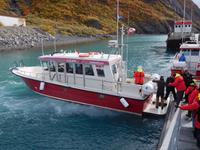 Schifffahrt im Qootoq Eisfjord - unser Boot Iluliaq