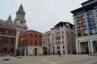 Pater Noster Square mit Temple Bar Gate und Türmen von St. Pauls