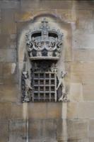 Das Wappen des Houses of York gehalten von den Wappenträgern (Drache und Windhund) des Houses of Tudor (Windsor Castle)