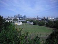 Blick von Greenwich auf die Docklands