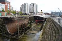 In einem Dock am Werftgelände in Belfast