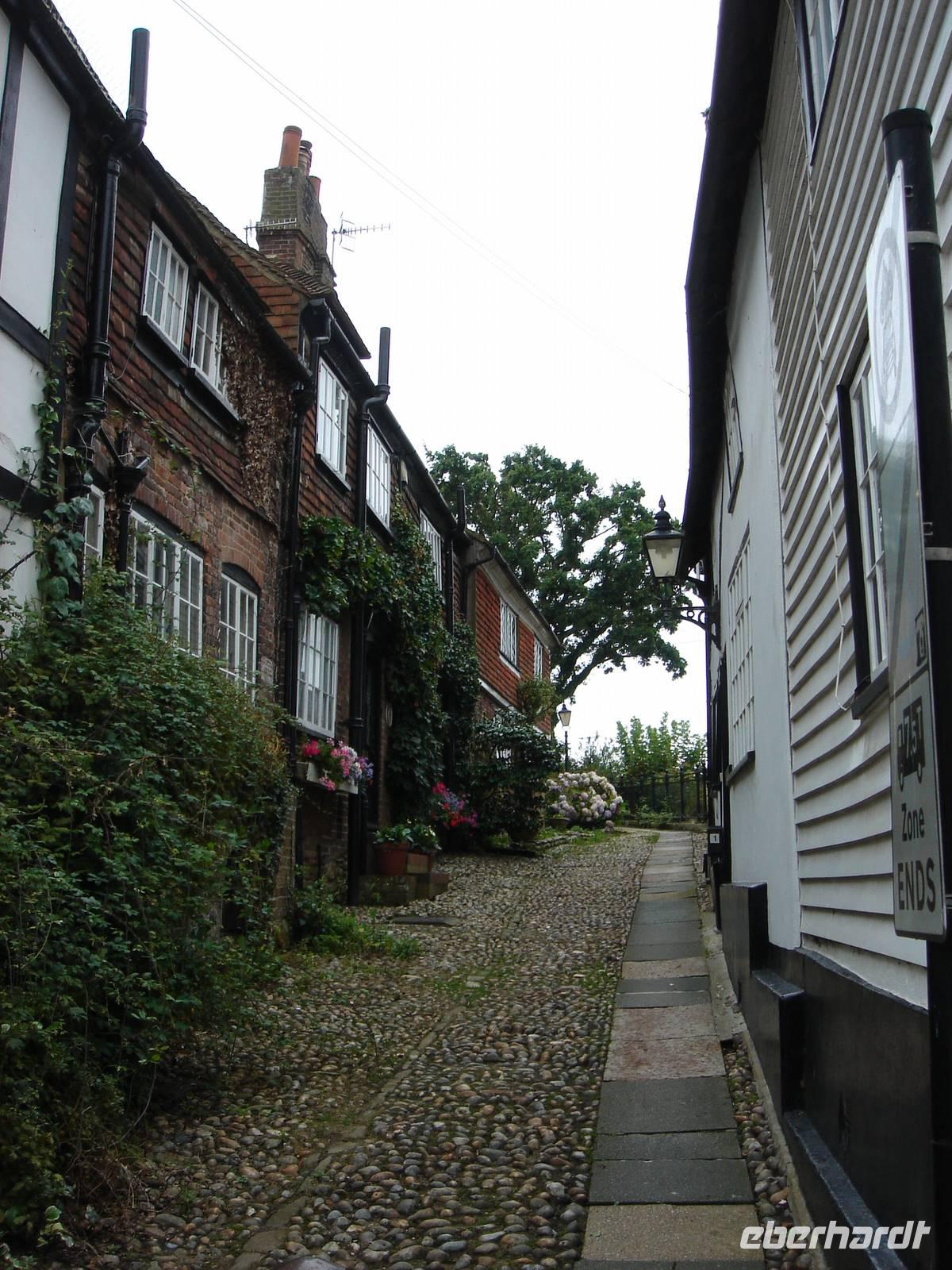 Schmale steile Gassen in Rye