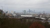 Greenwich, Blick auf die Stadt mit City und Cutty Sark