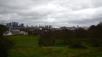 Greenwich, Blick auf die Stadt mit Canary Wharf und Docklands