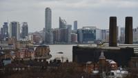 Greenwich, Blick auf die Stadt mit den Docklands
