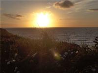 Sonnenuntergang am Hotel in Newquay