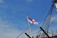 Portsmouth - HMS Victory - Flaggschiff des Admiral Nelson in der Schlacht von Trafalgar - White Ensign
