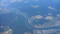 009 Flug, über dem Rhein