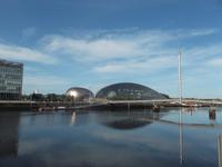 Wissenschaftsstadt in Glasgow am Clyde-Fluss