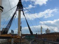 Blick von der HMS Victory auf Speenager Tower