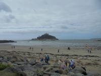 Blick zurück zu St. Michael's Mount bei Flut