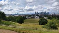 045 Greenwich, Blick zur City, Old Royal Naval College und Canary Wharf