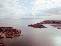 Blick vom Spinacker Tower zur Isle of Wight