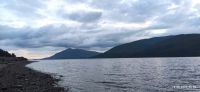 198 Highlands am Loch Linneh am Abend